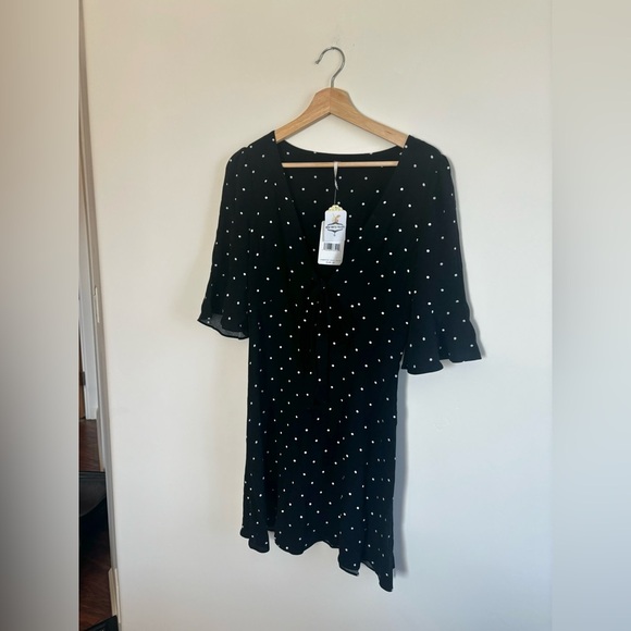 FREE PEOPLE | BNWT All yours black and white polka dot dress | size 2 - Picture 4 of 10